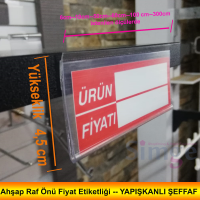 Raf Önü Fiyat Etiketlikleri, Şeffaf , Yapışkanlı 